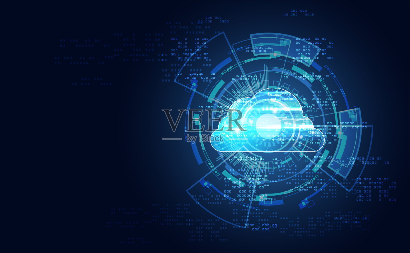 基于大数据的云技术与接口概念通过收集云中的数据进行连接以大数据存储系统为高技术背景。插画图片素材