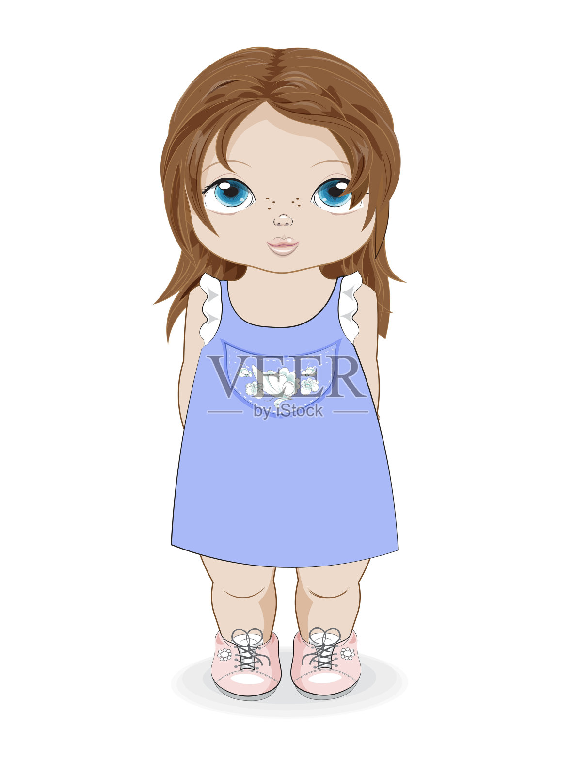 穿着夏装的小女孩设计元素图片