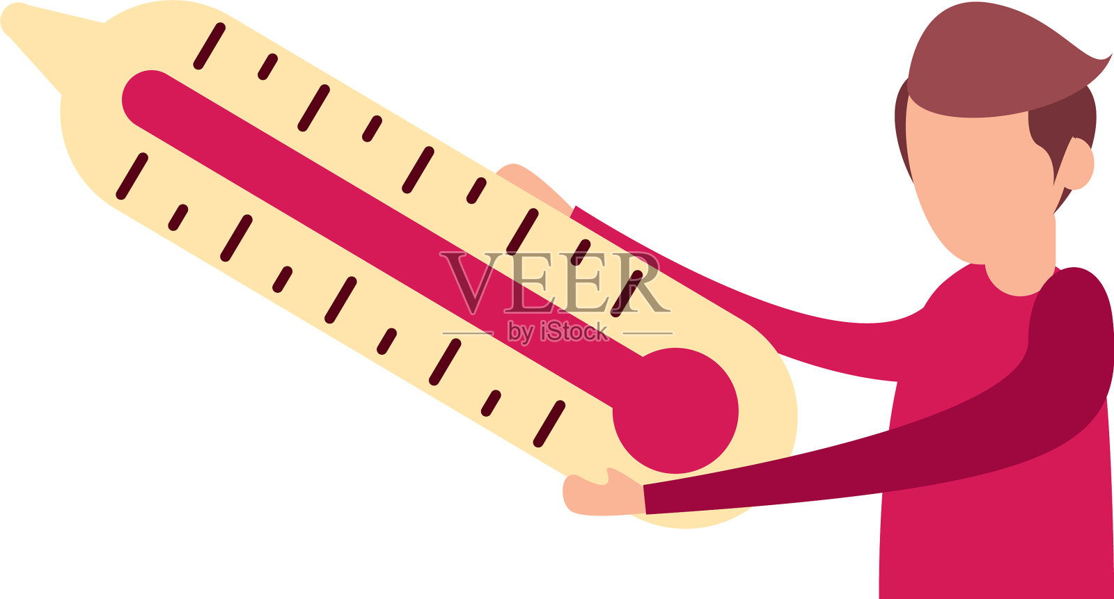 人升降温度计测温度插画图片素材