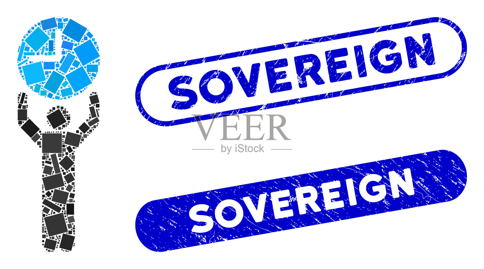 带有纹理的矩形马赛克时间管理器插画图片素材