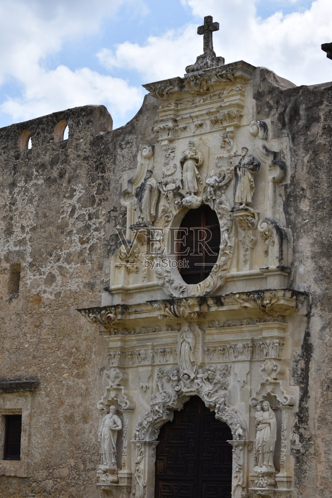 圣何塞教会的正面和入口照片摄影图片