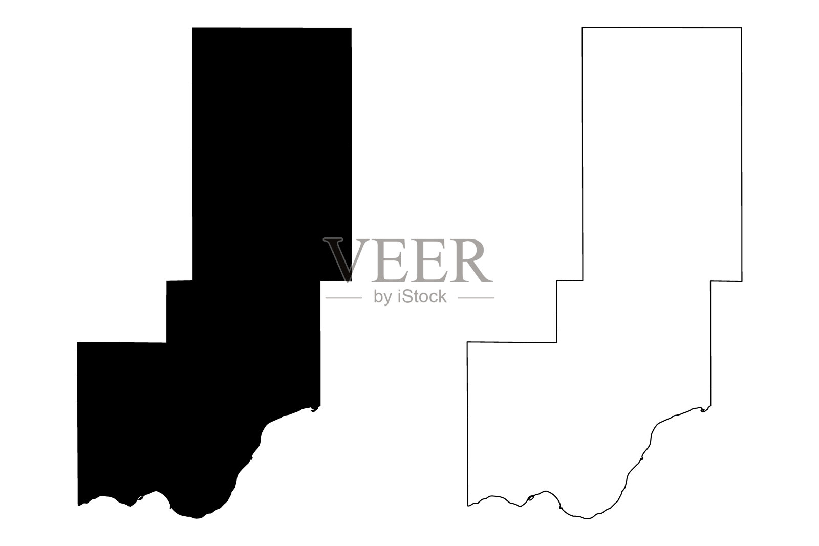 爱达荷州米尼多卡县的地图插画图片素材