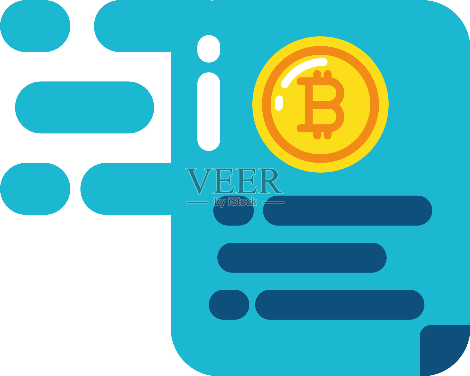 孤立的比特币文档设计设计元素图片