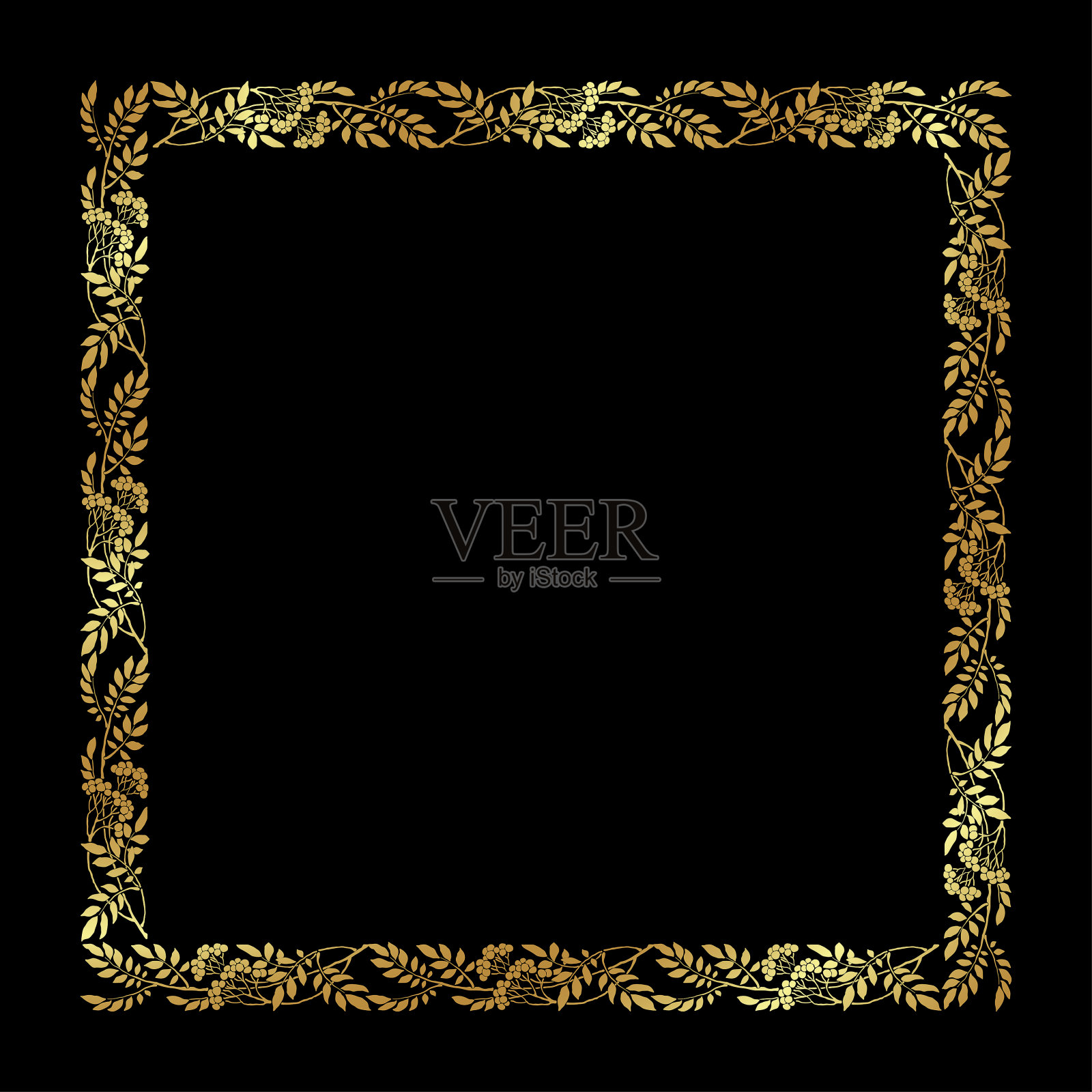 手绘装饰花艺术框架插画图片素材