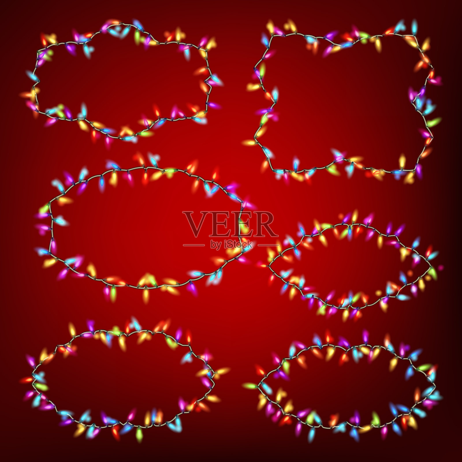 圣诞灯帧。每股收益10插画图片素材