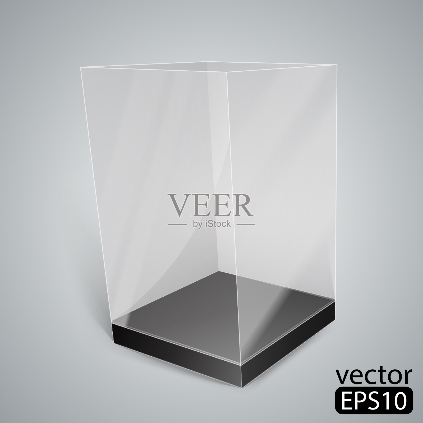 黑色玻璃矩形盒。插画图片素材