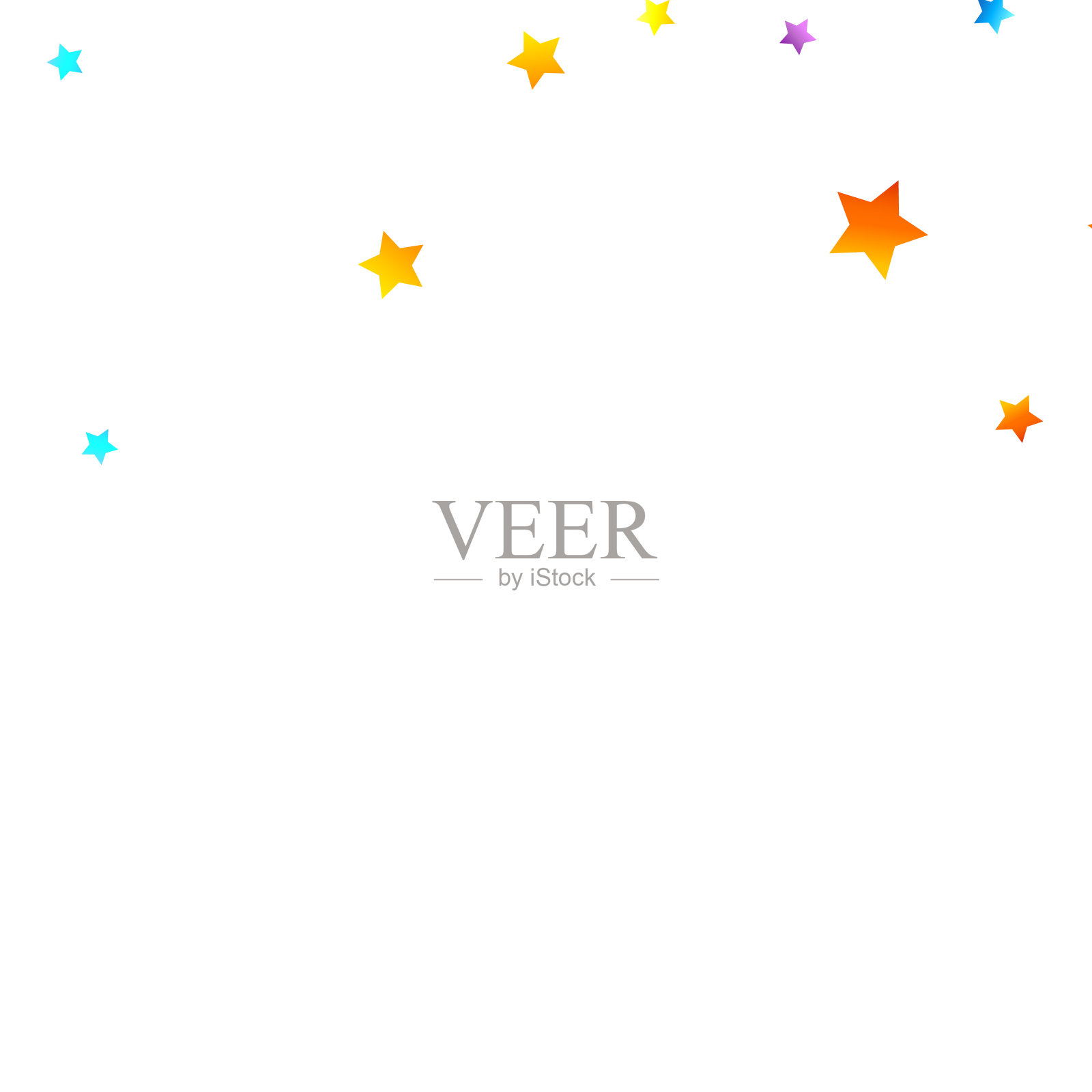 彩虹节日五彩纸屑。狂欢节明星下降。插画图片素材