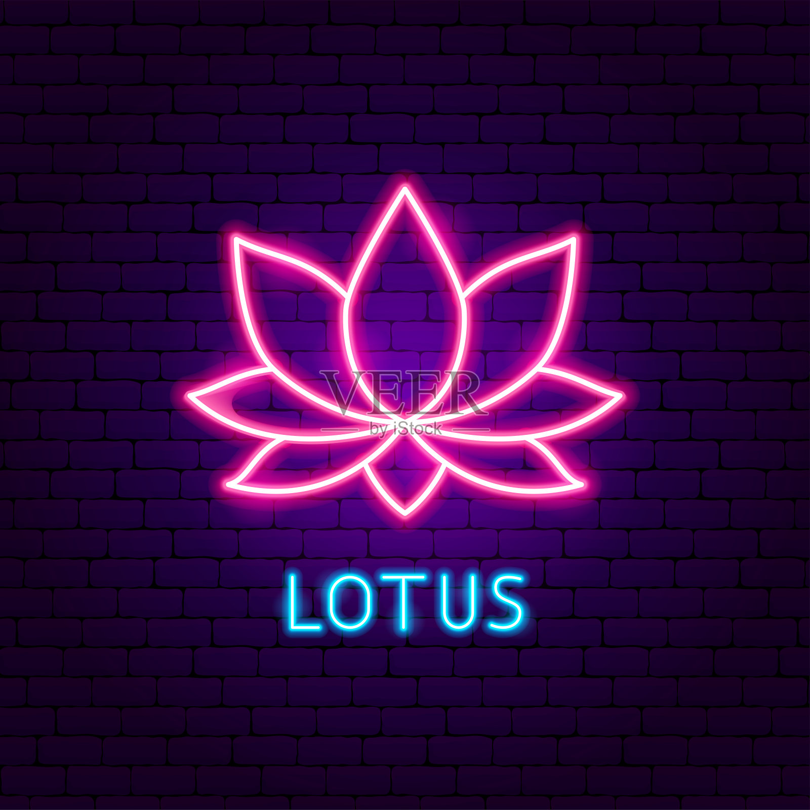 Lotus氖标签插画图片素材