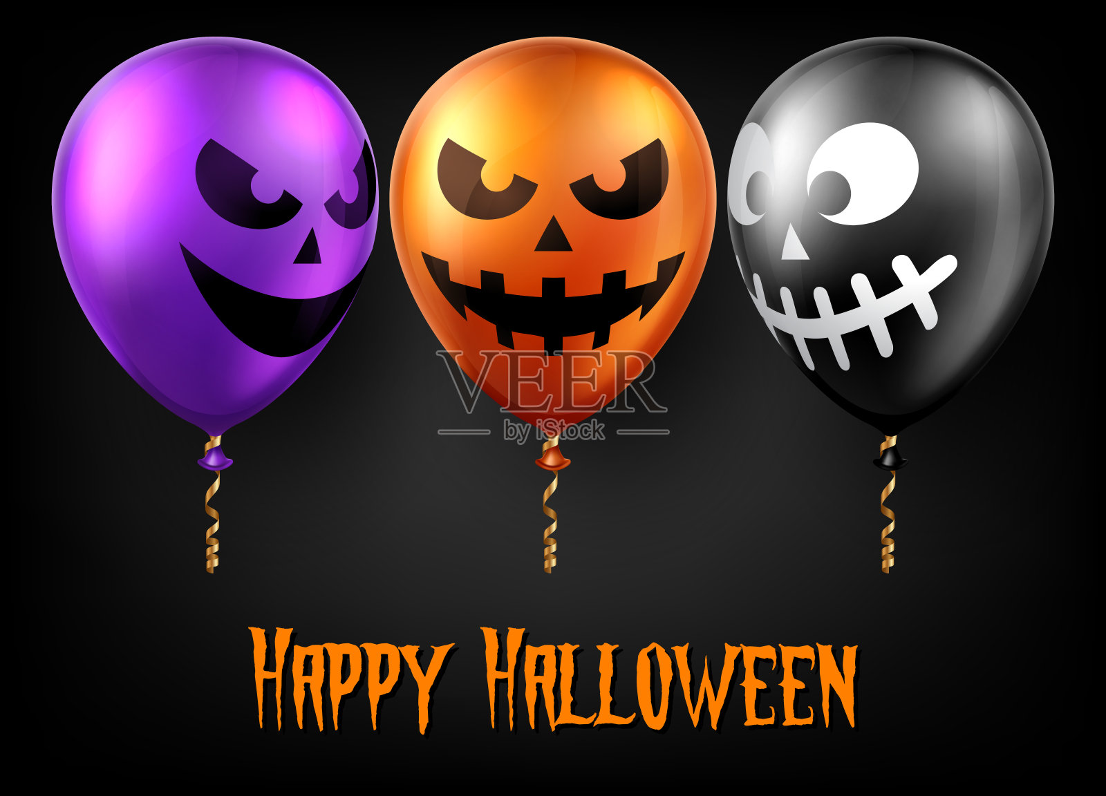 万圣节快乐背景插画图片素材