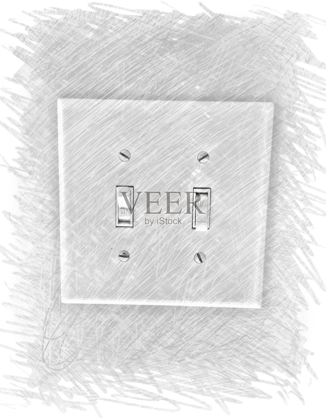 电灯开关，素描照片摄影图片