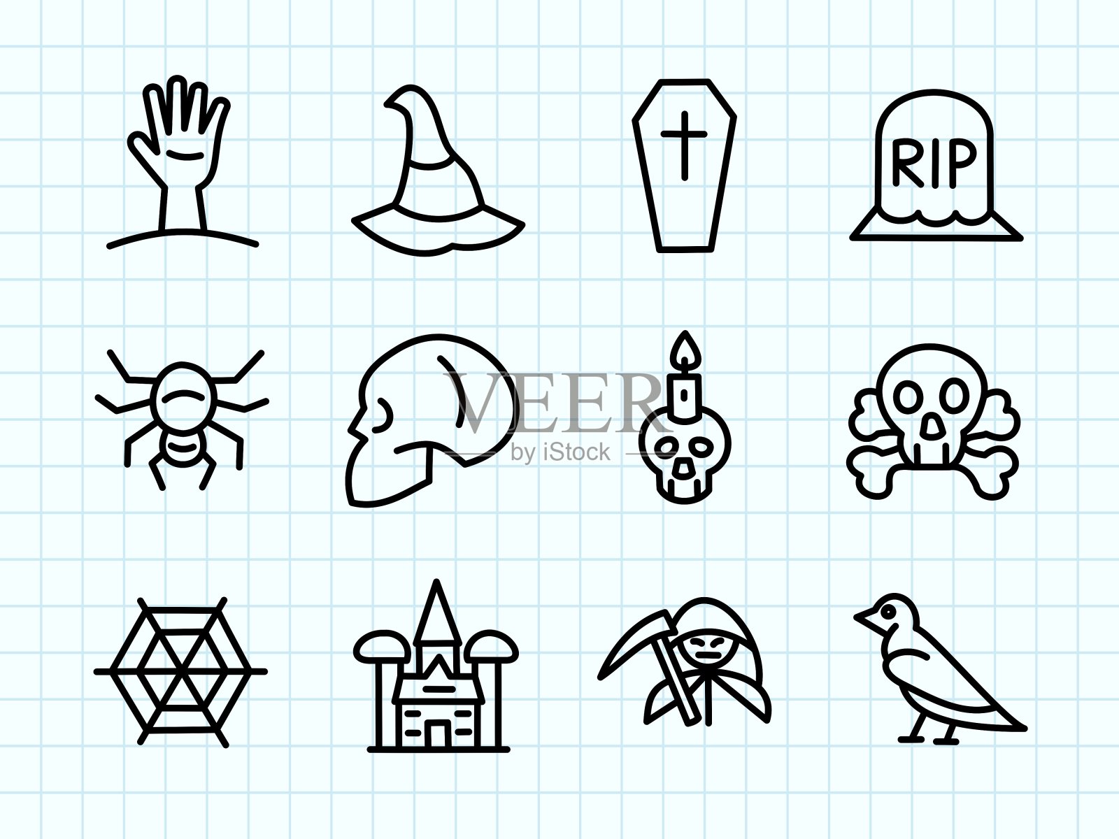 鬼涂鸦画插画图片素材