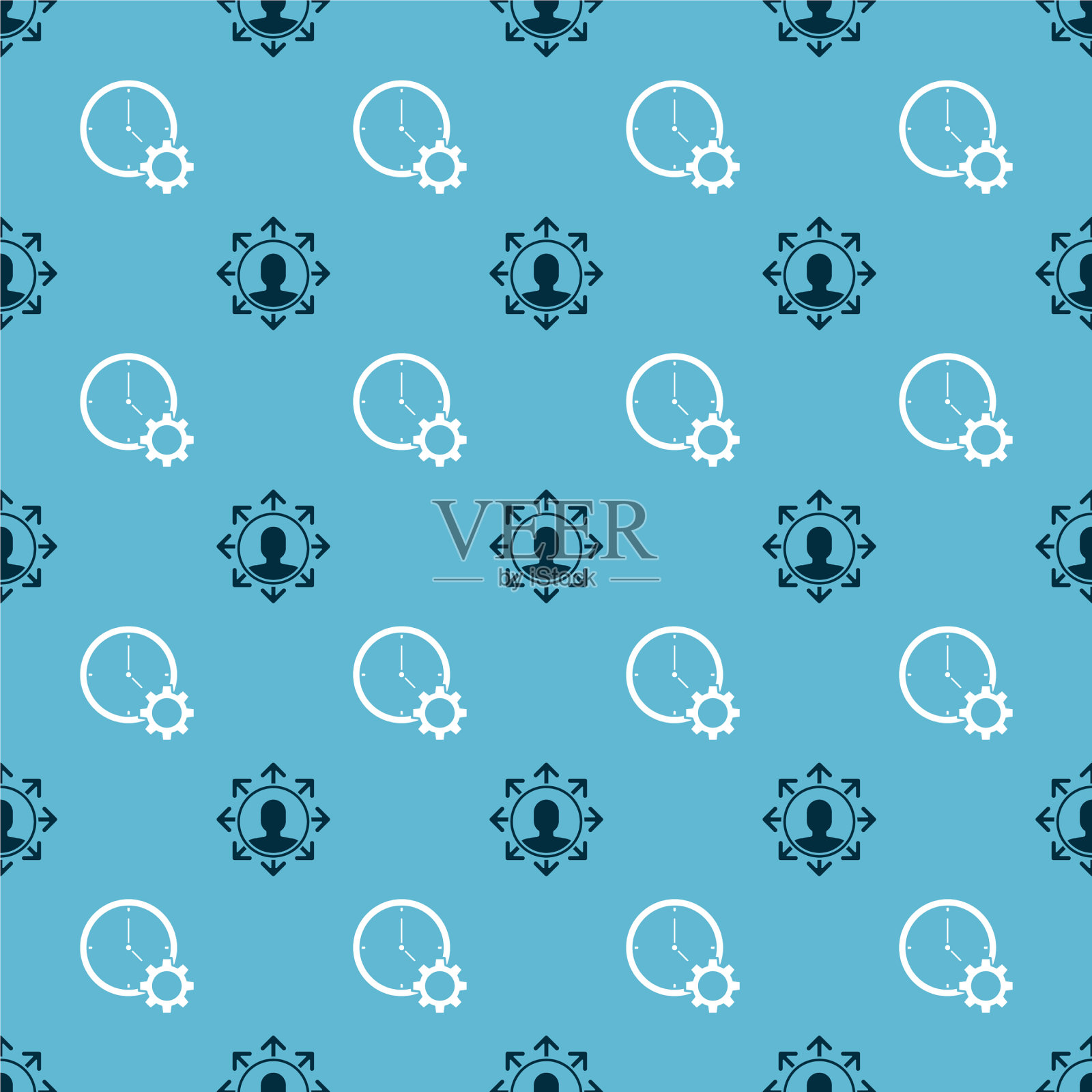 建立项目团队基础和时间管理图标素材