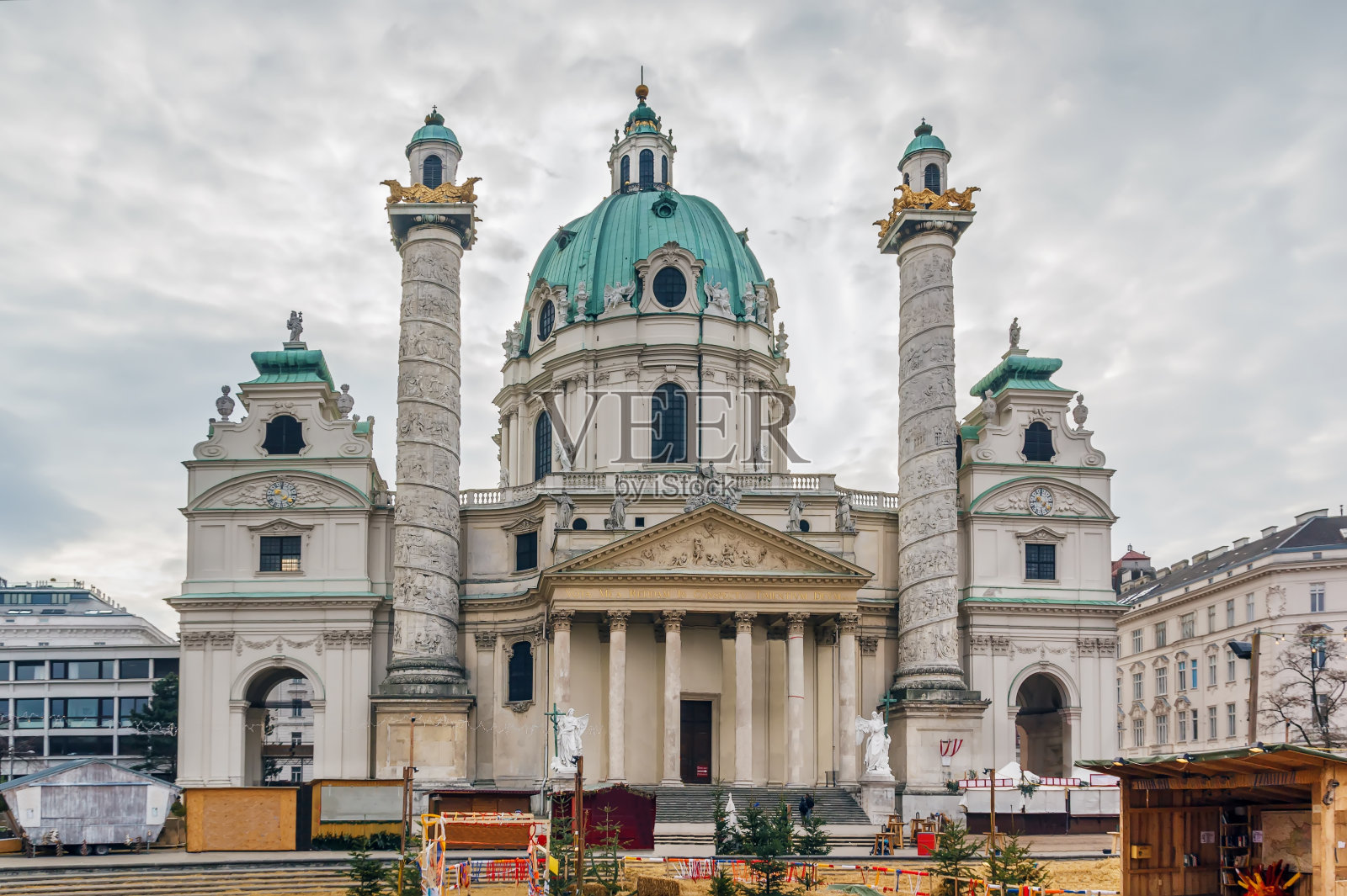 圣查尔斯教堂，维也纳，奥地利照片摄影图片