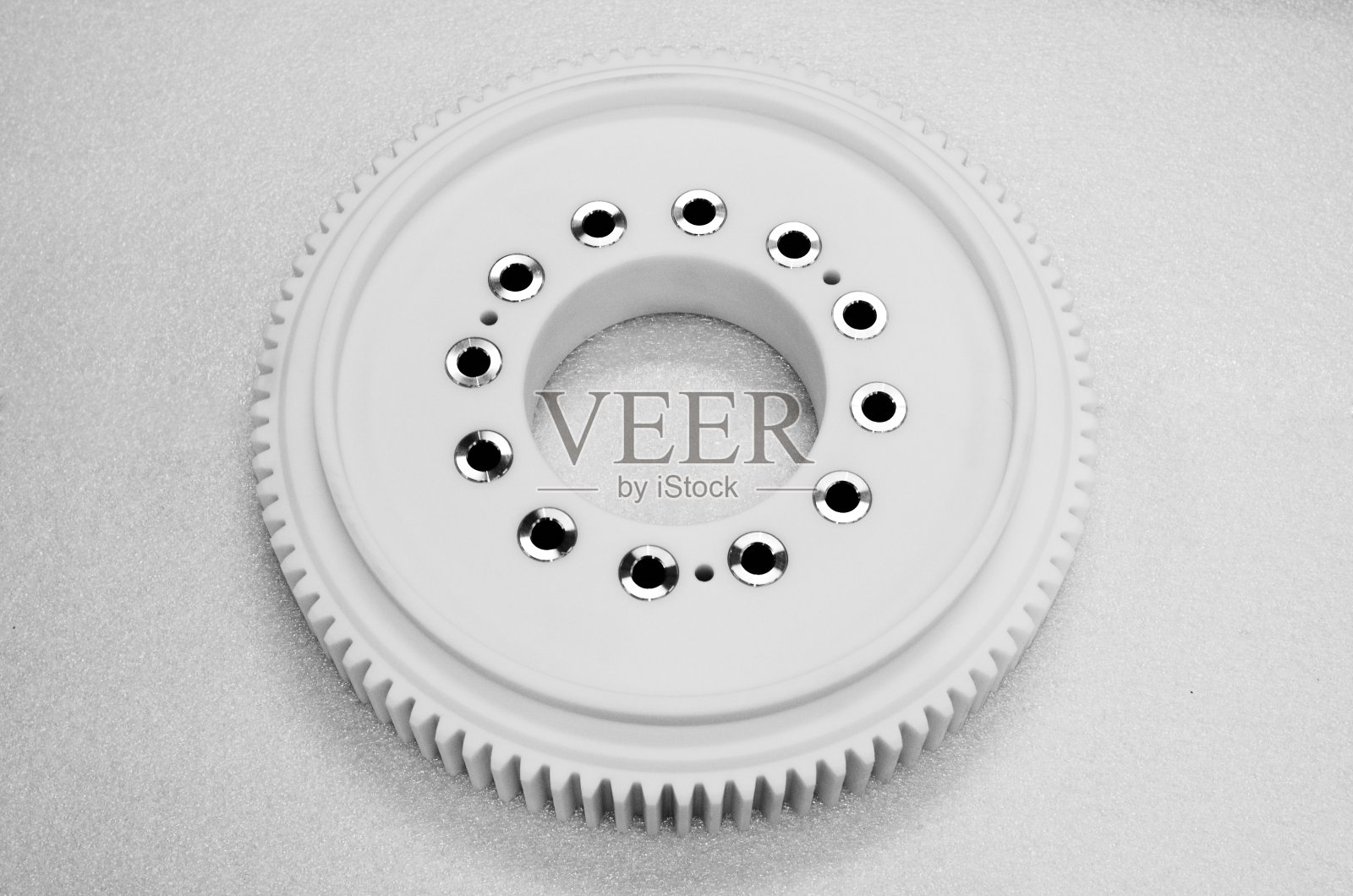 白色齿轮塑料链轮零件摄影产品照片摄影图片