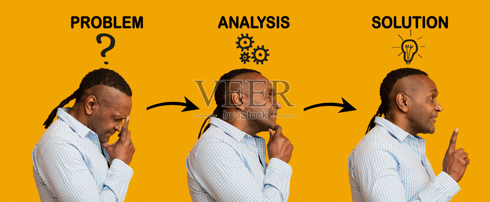 绝望，沉思和鼓舞人心的成熟非洲人的肖像照片摄影图片