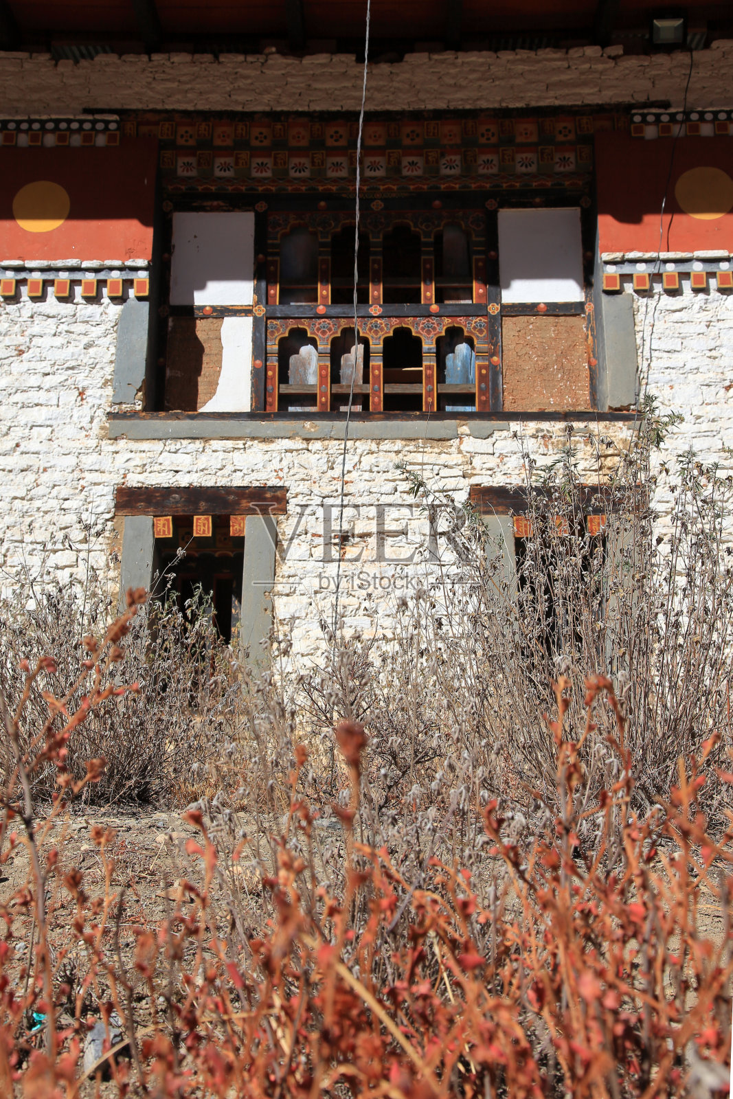 不丹塔哥拉哈昌佛教寺庙的传统风格的窗户照片摄影图片