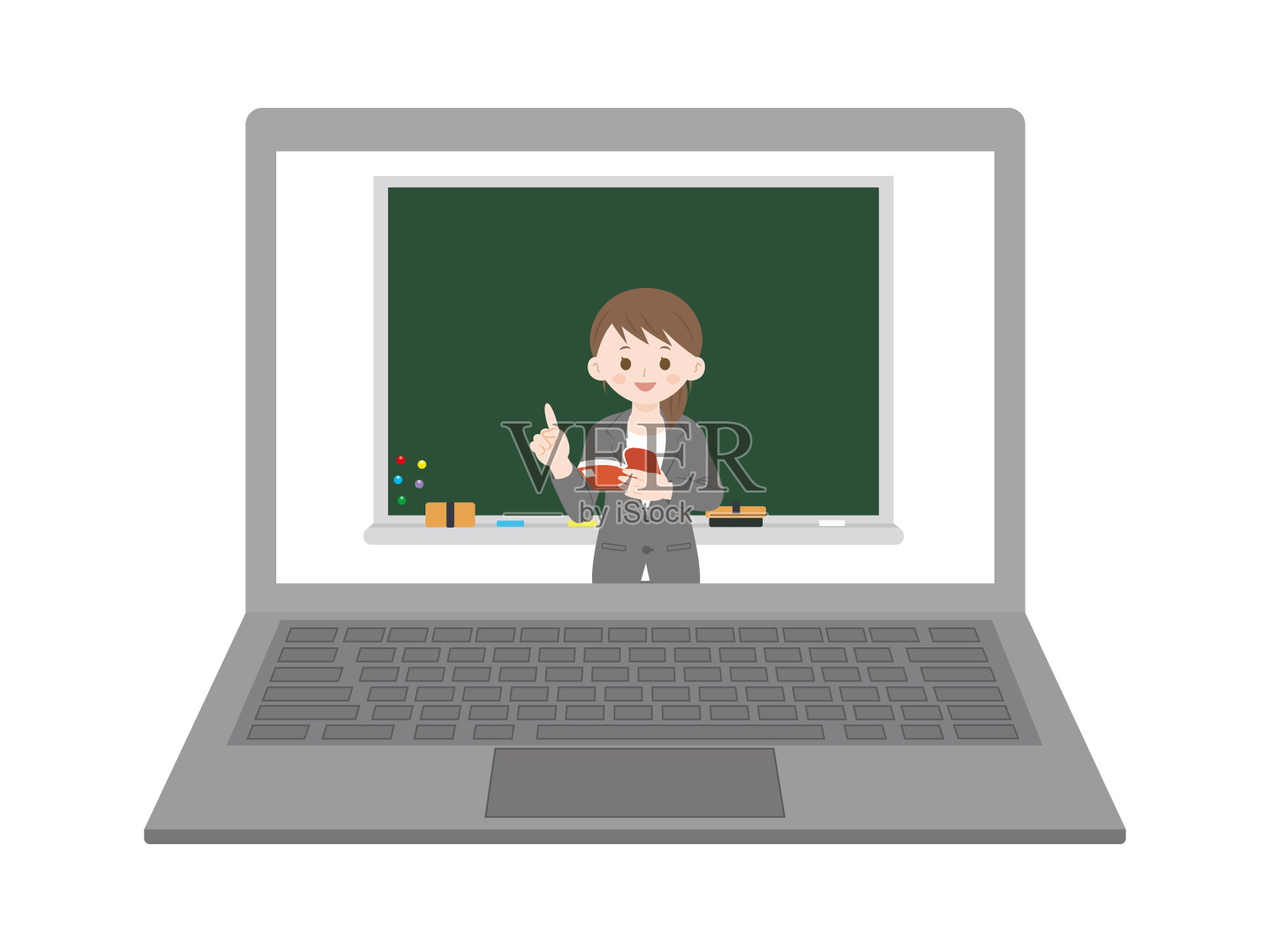 女教师插画图片素材