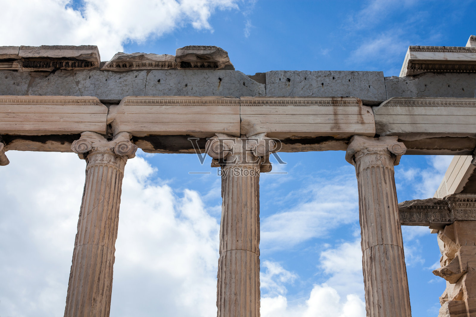 古希腊古庙柱细节照片摄影图片