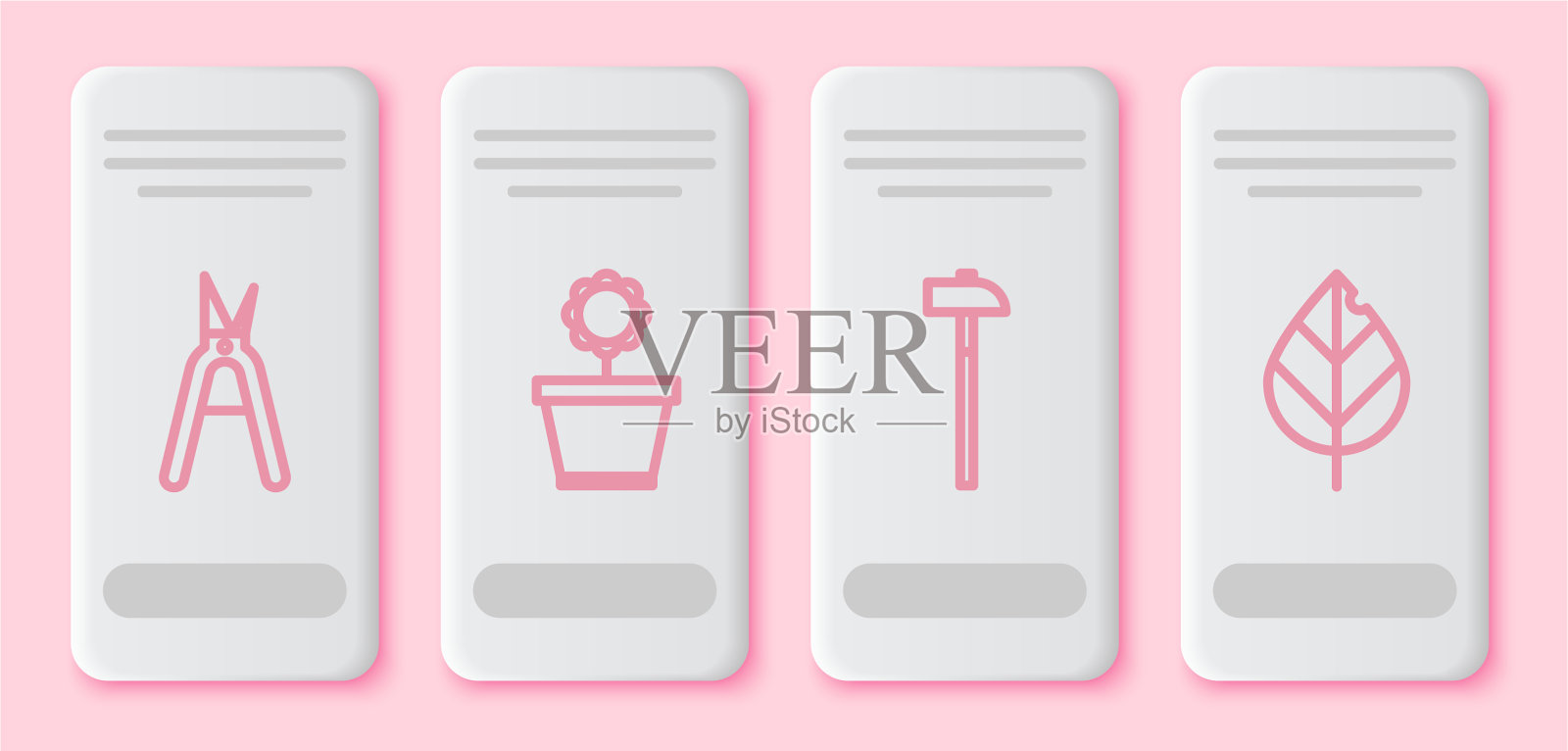 设线园艺手工剪花插画图片素材