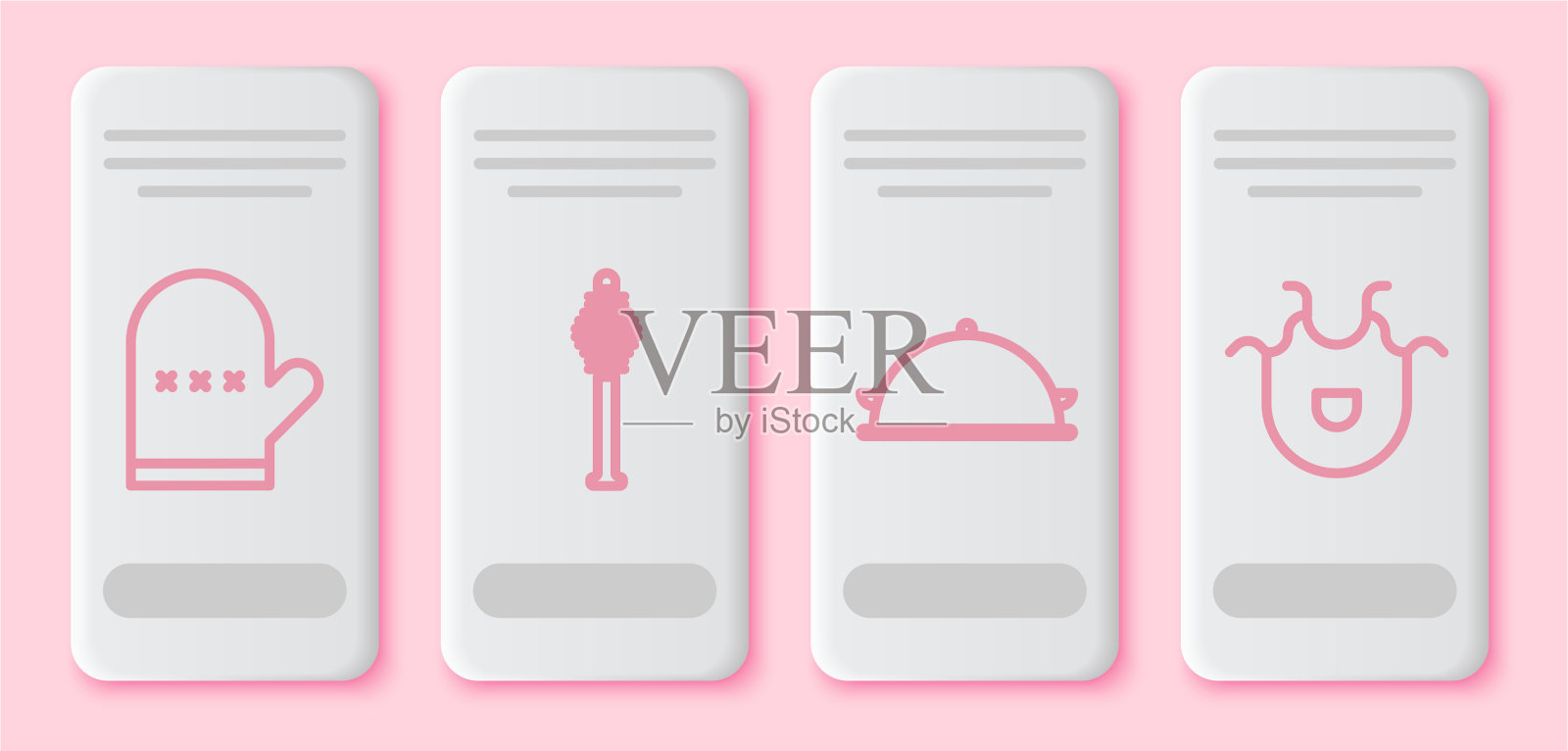 套线烤箱手套蜂蜜勺棒覆盖插画图片素材