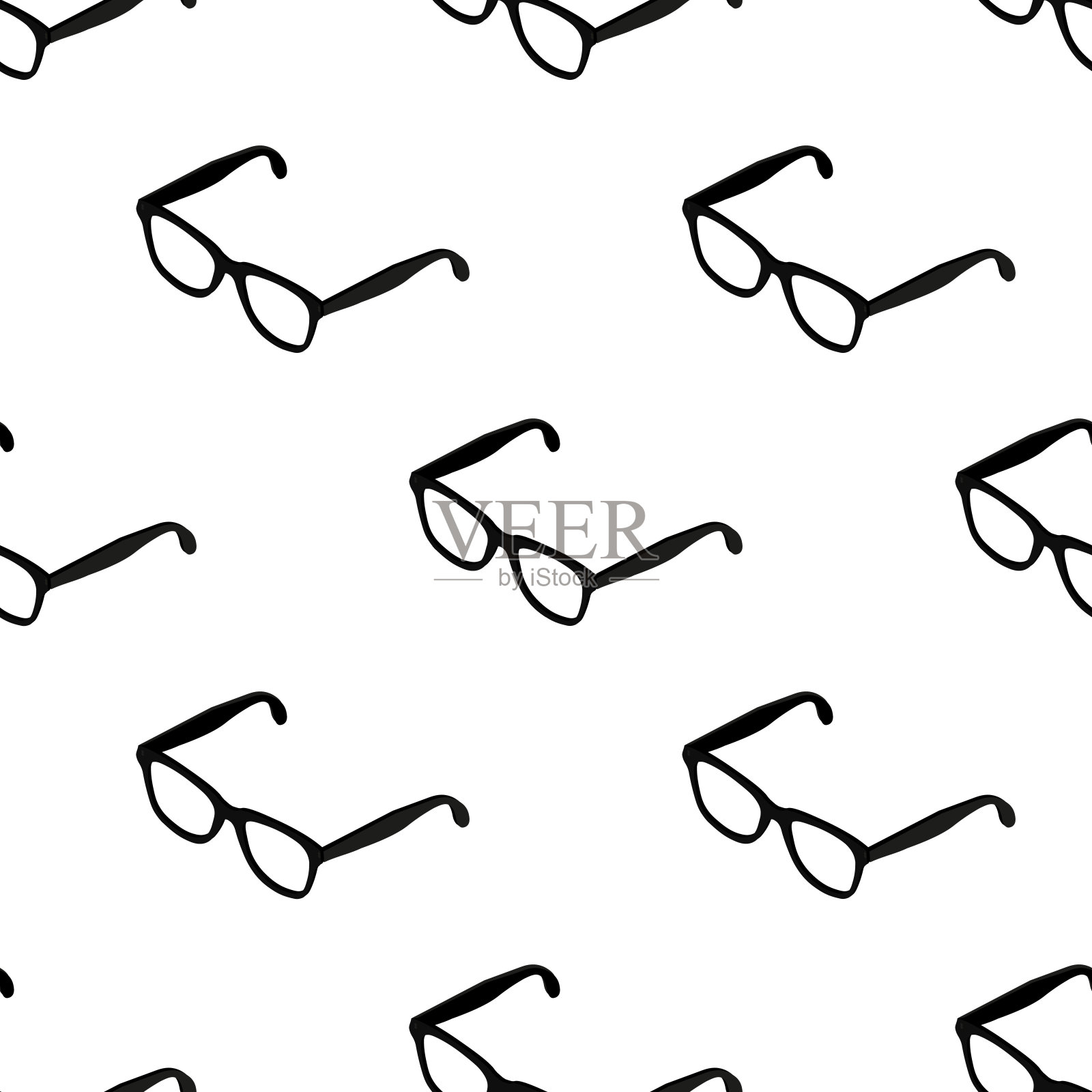 眼镜3D等距无缝图案，眼镜时尚产品概念海报和社会横幅张贴设计插图孤立在白色背景与复制空间，矢量eps 10设计元素图片
