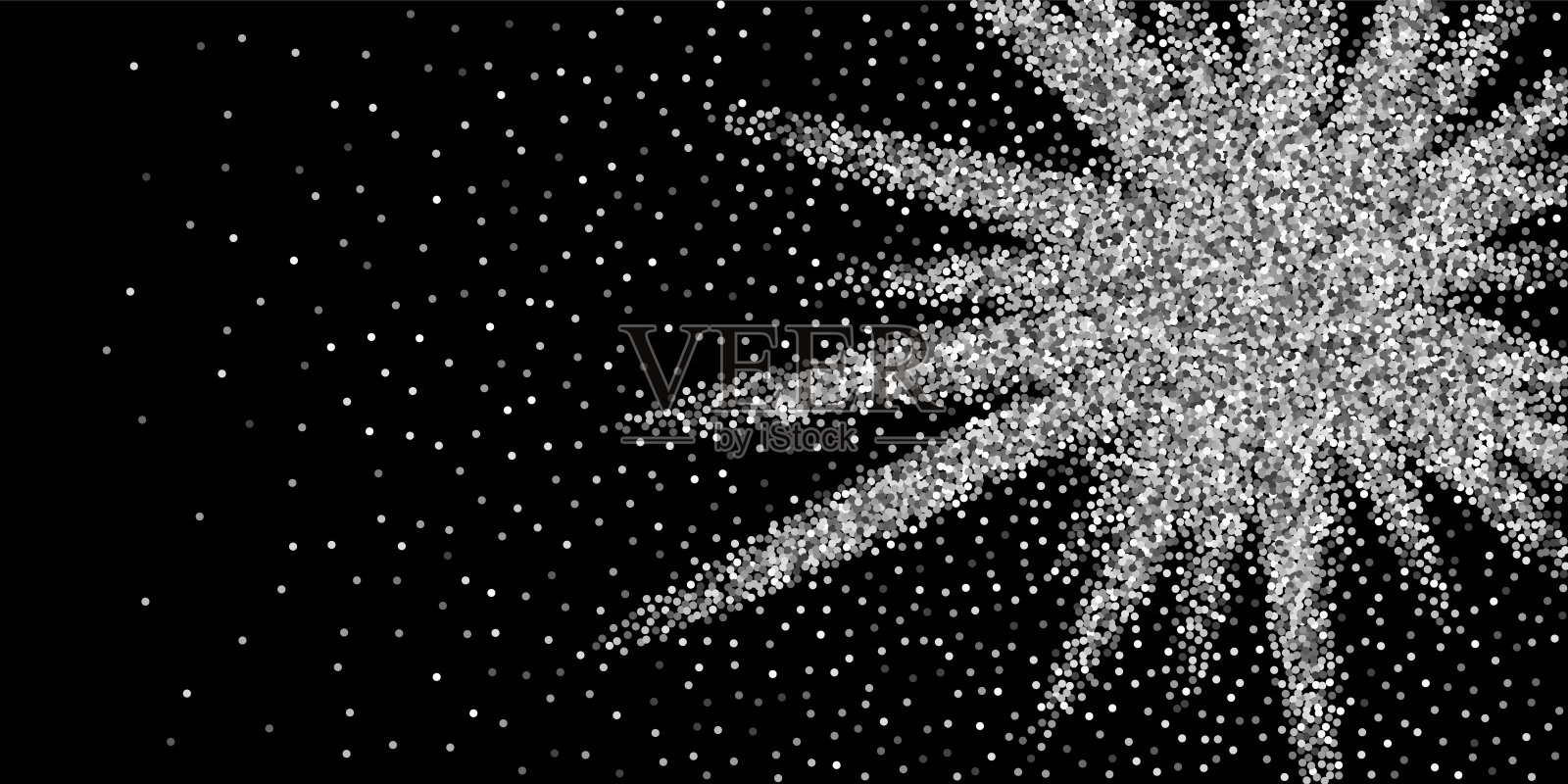 圆银光闪闪豪华闪闪的五彩纸屑。Sc插画图片素材