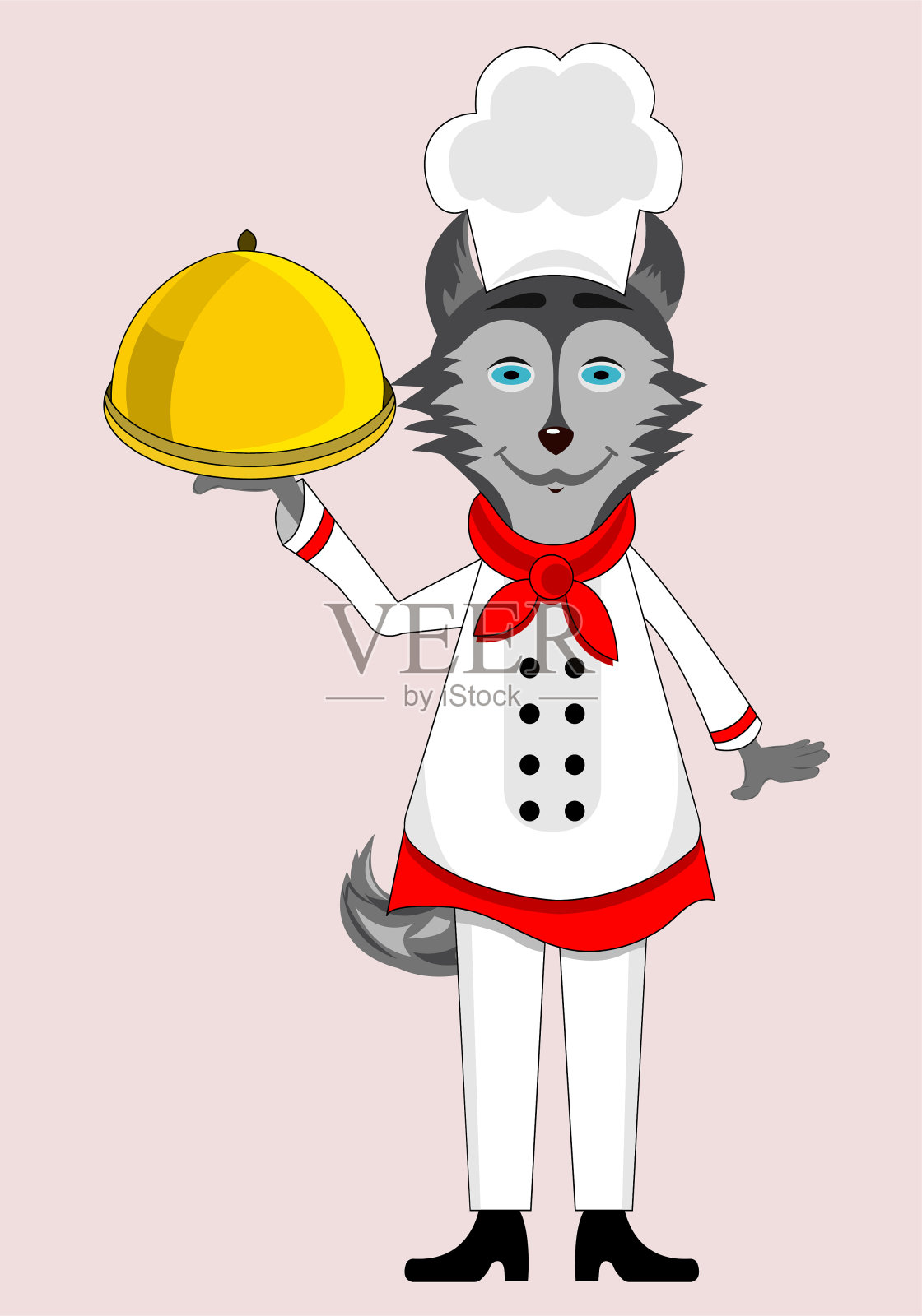 狗哈士奇厨师矢量插画图片素材