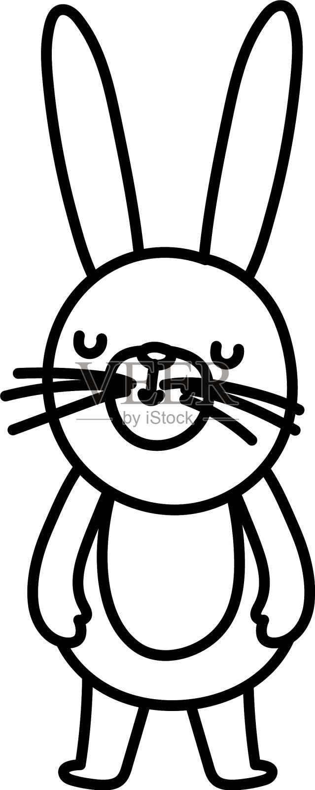 可爱的白色卡通人物小兔子设计元素图片