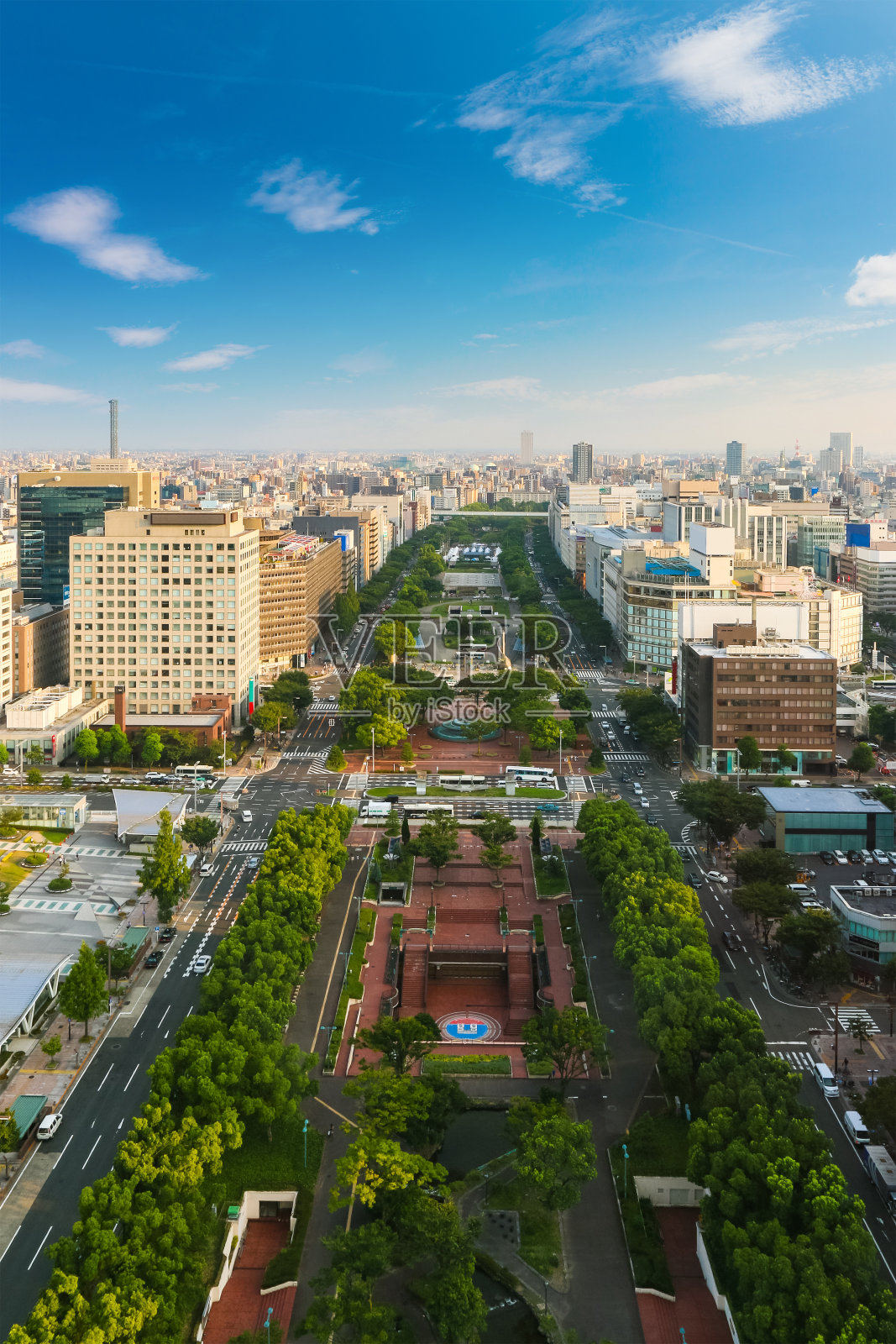 名古屋电视塔鸟瞰名古屋市景照片摄影图片