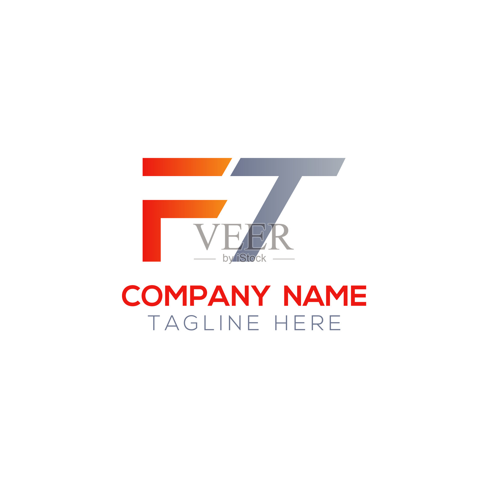 首字母ft标志设计模板创意插画图片素材