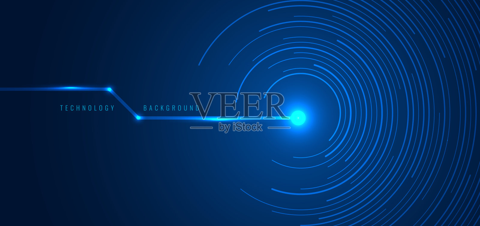 抽象技术未来概念蓝色圆形线条横幅设计连接插画图片素材