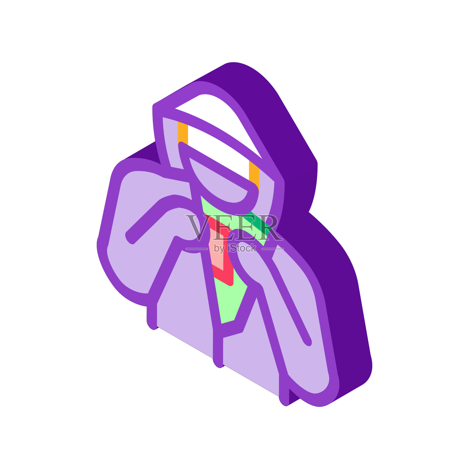 商店扒手与货物等距图标矢量插图插画图片素材