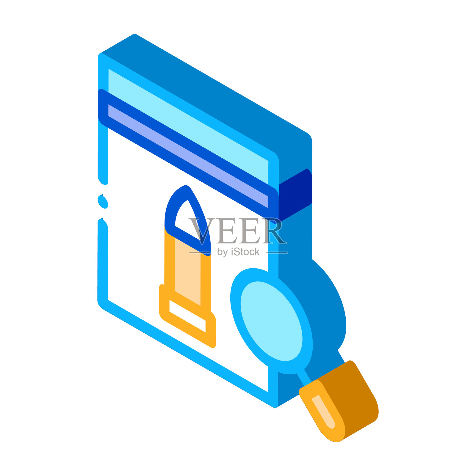 子弹证据塑料袋等距图标矢量插图插画图片素材