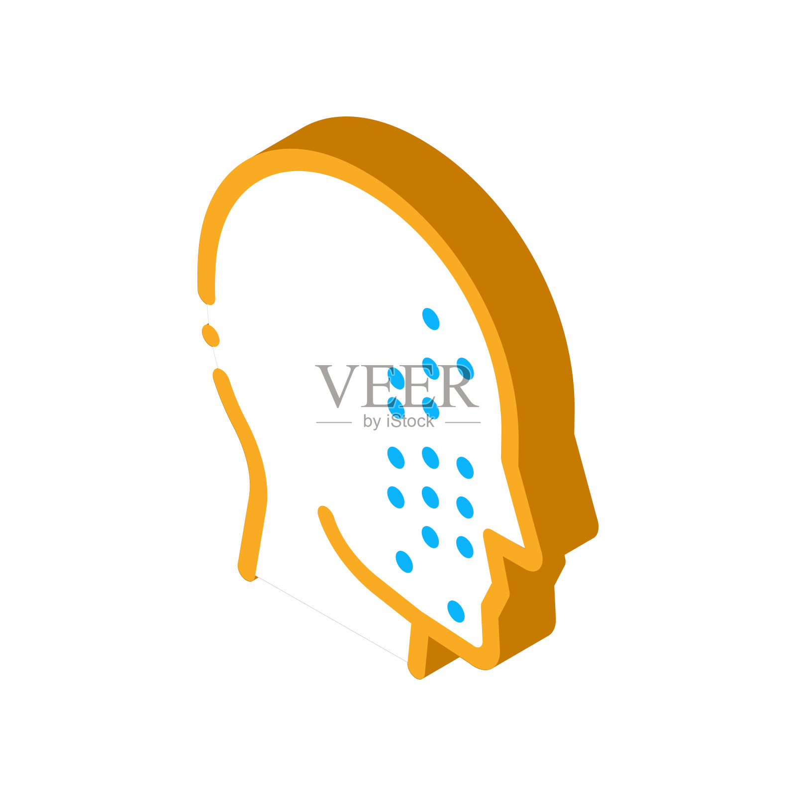 面部部分扫描等距图标矢量插图插画图片素材