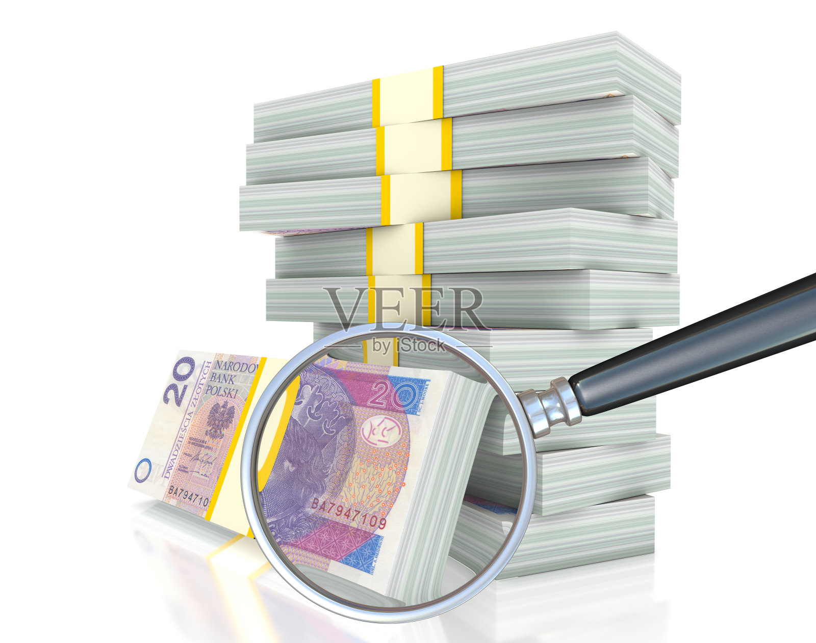 寻找一堆兹罗提钞票照片摄影图片