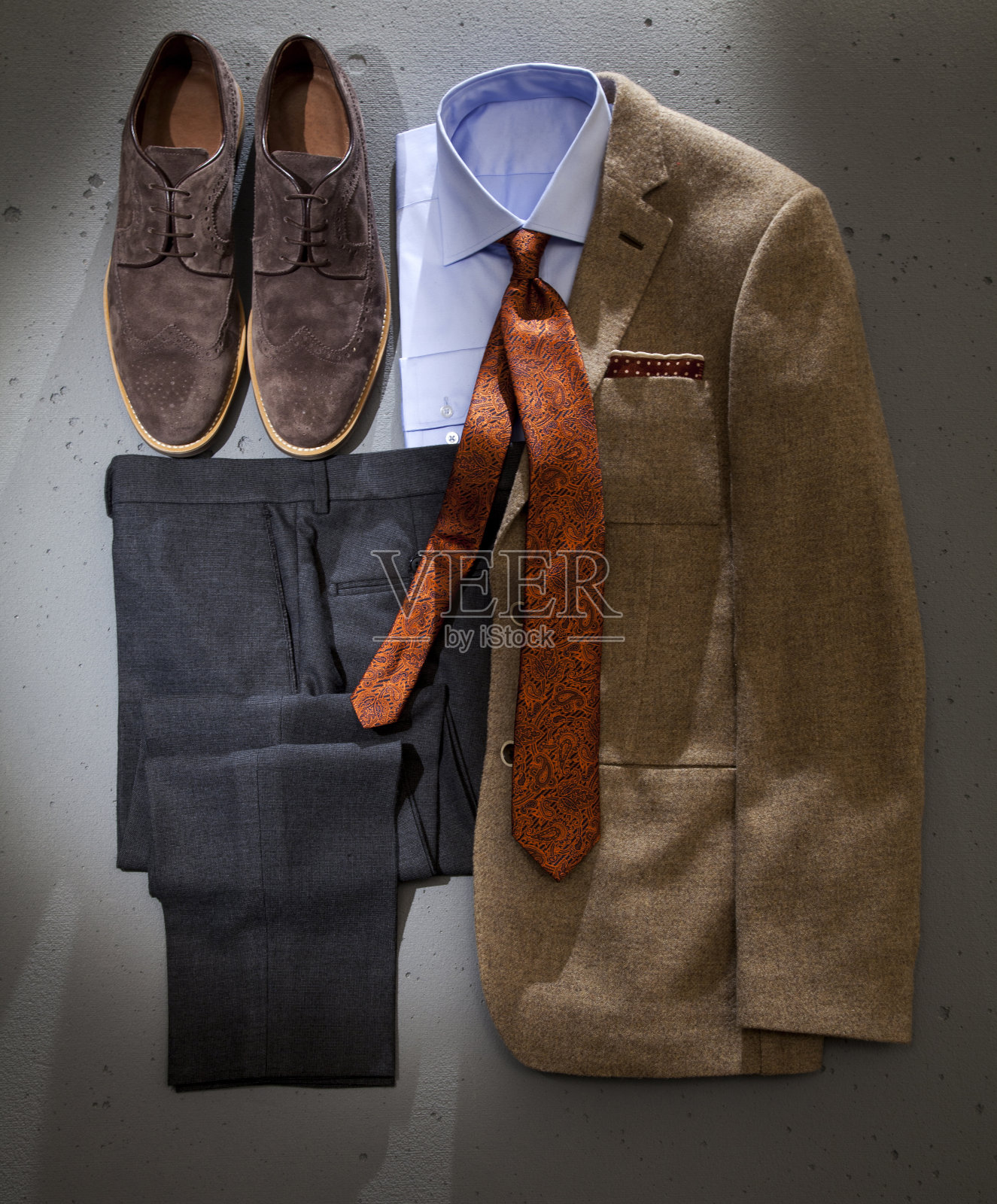 品质时尚男士冬装及配饰。照片摄影图片