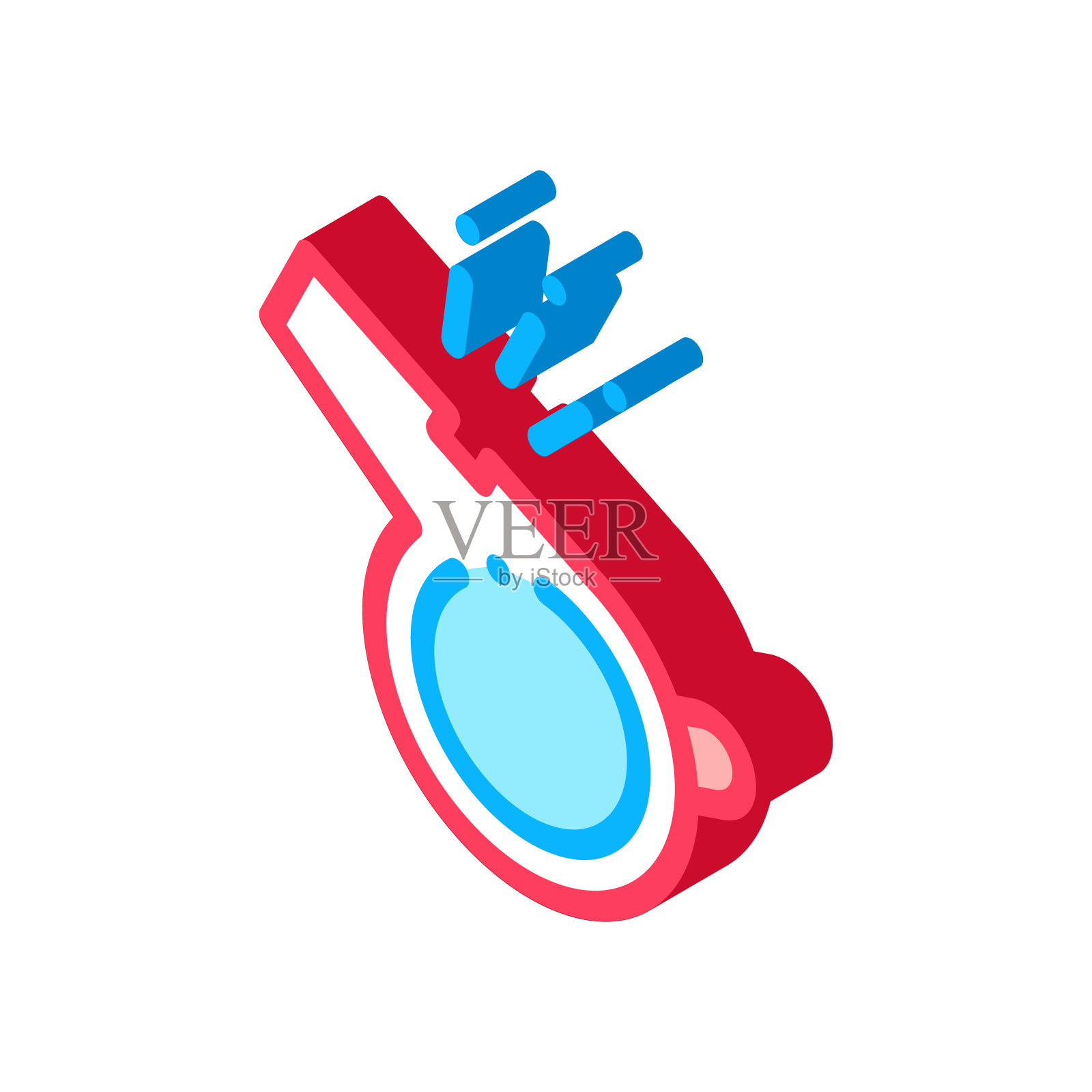 体育比赛的哨子等距图标矢量插图插画图片素材