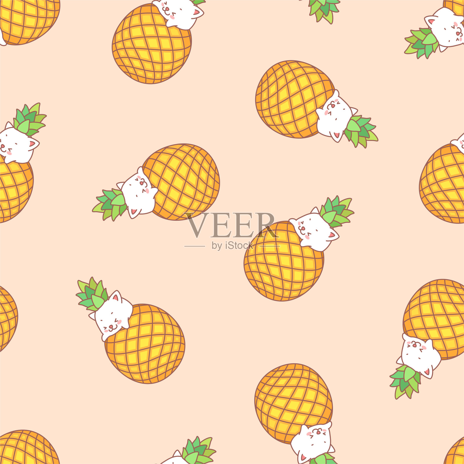 菠萝模式插画图片素材