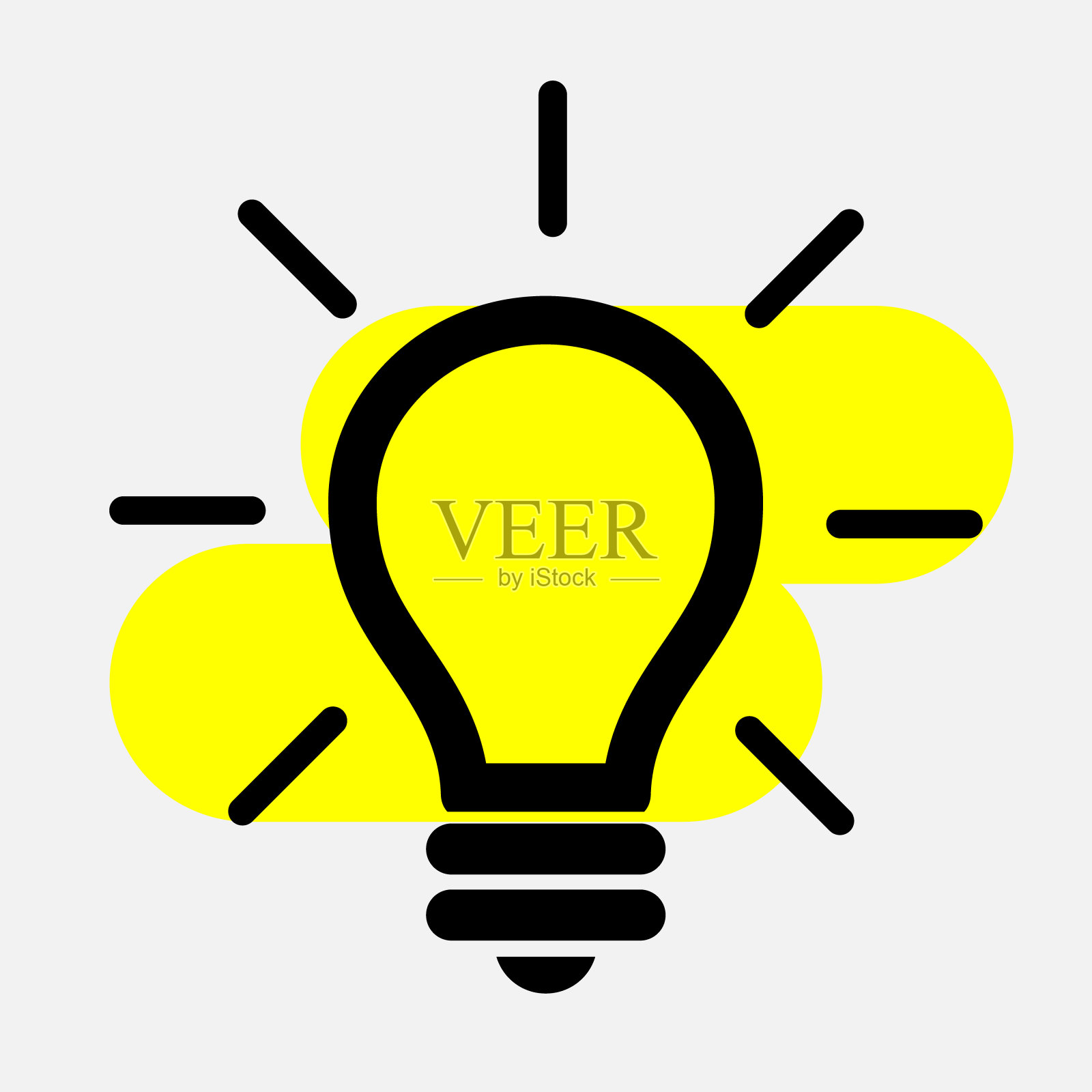 平面灯泡概念插图。孤立的白色背景。插画图片素材