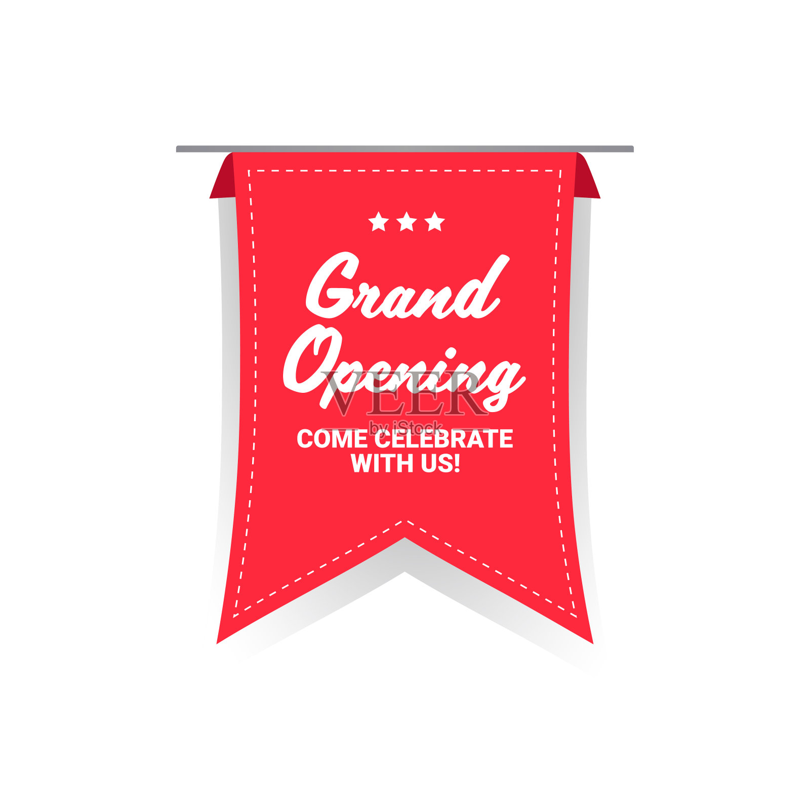 来和我们一起庆祝盛大开业贴纸冠状病毒检疫是over广告活动概念海报标签传单矢量插图插画图片素材