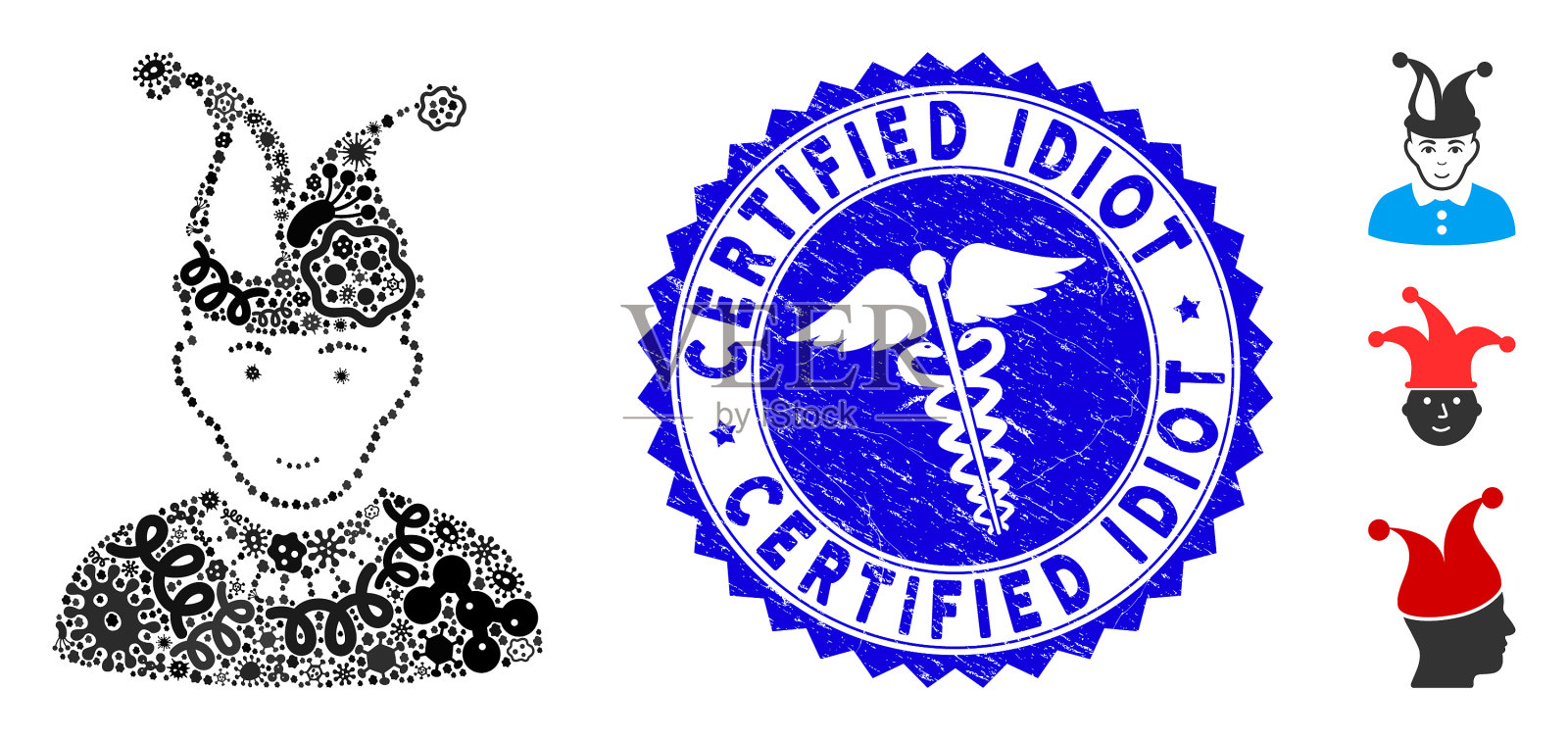 病毒马赛克傻瓜图标与医疗保健纹理插画图片素材