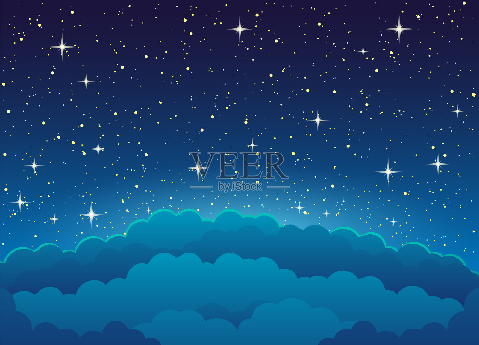 星空与云插画图片素材