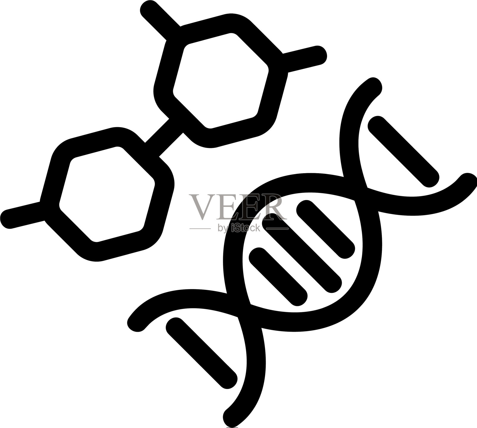 DNA结构图标孤立轮廓符号图标素材