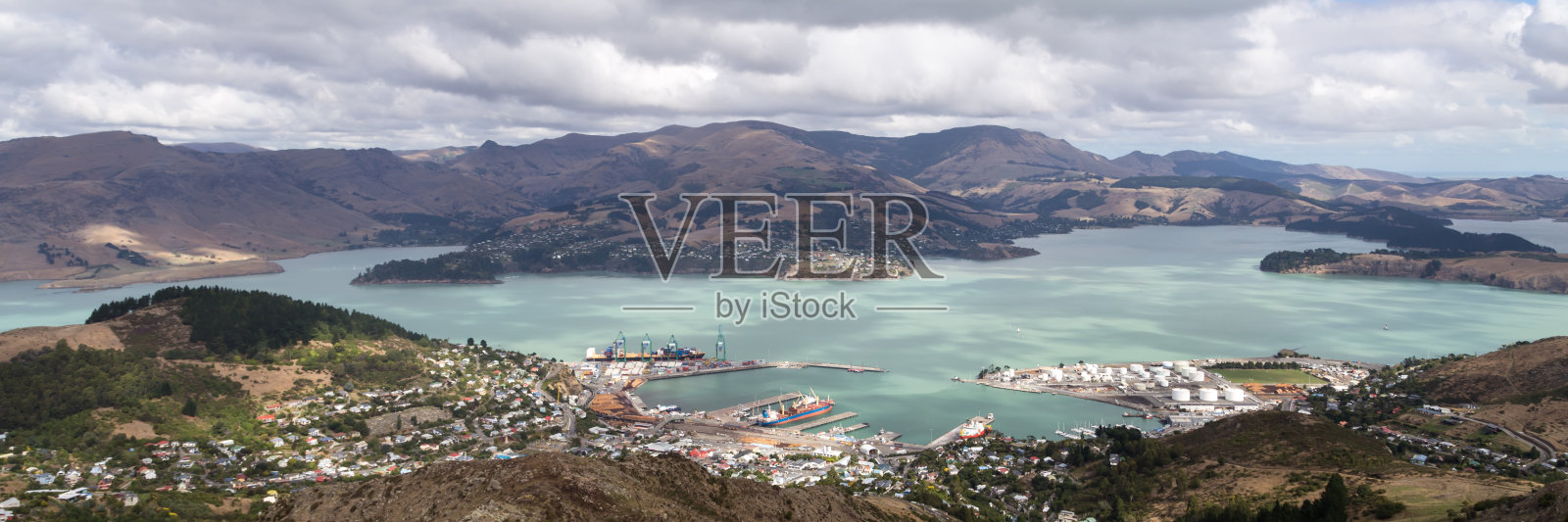 新西兰的克赖斯特彻奇。全景。照片摄影图片