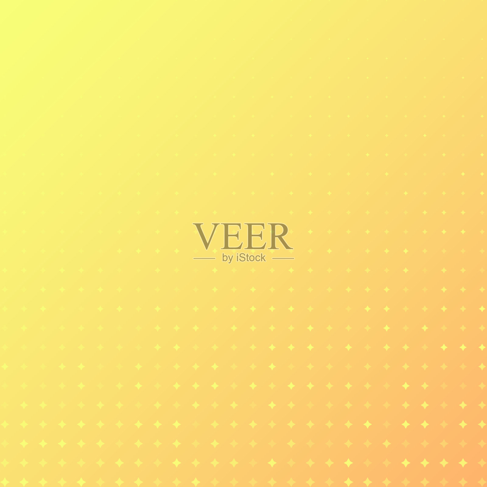 黄色最小抽象背景与白色模糊四点星和梯度。半色调纹理。插画图片素材
