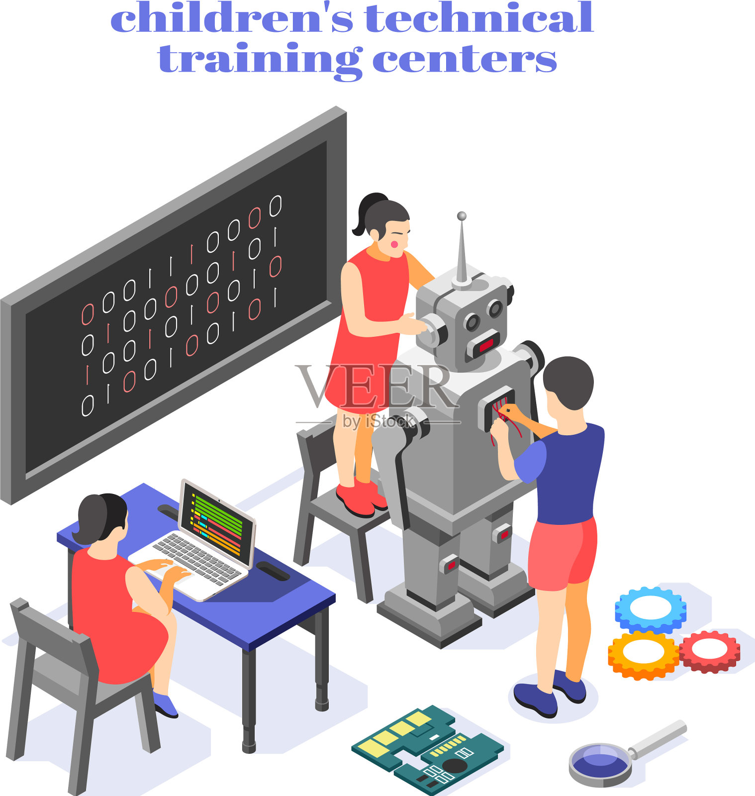 儿童技术训练作文插画图片素材