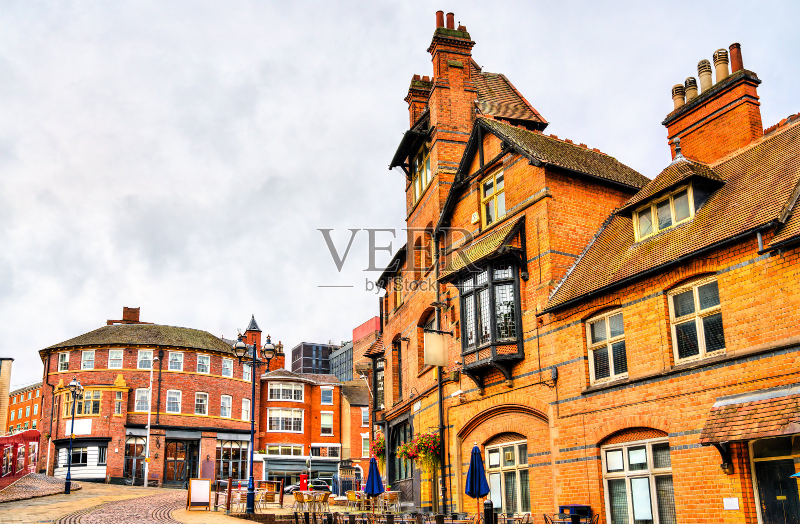 英国东米德兰兹郡诺丁汉的传统建筑照片摄影图片