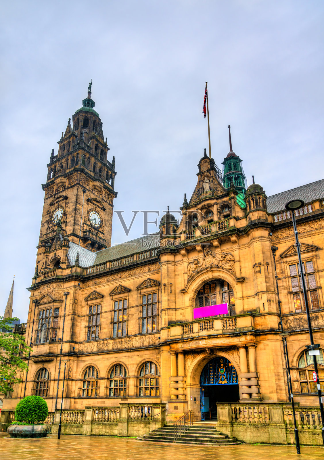 谢菲尔德市政厅-南约克郡，英国照片摄影图片