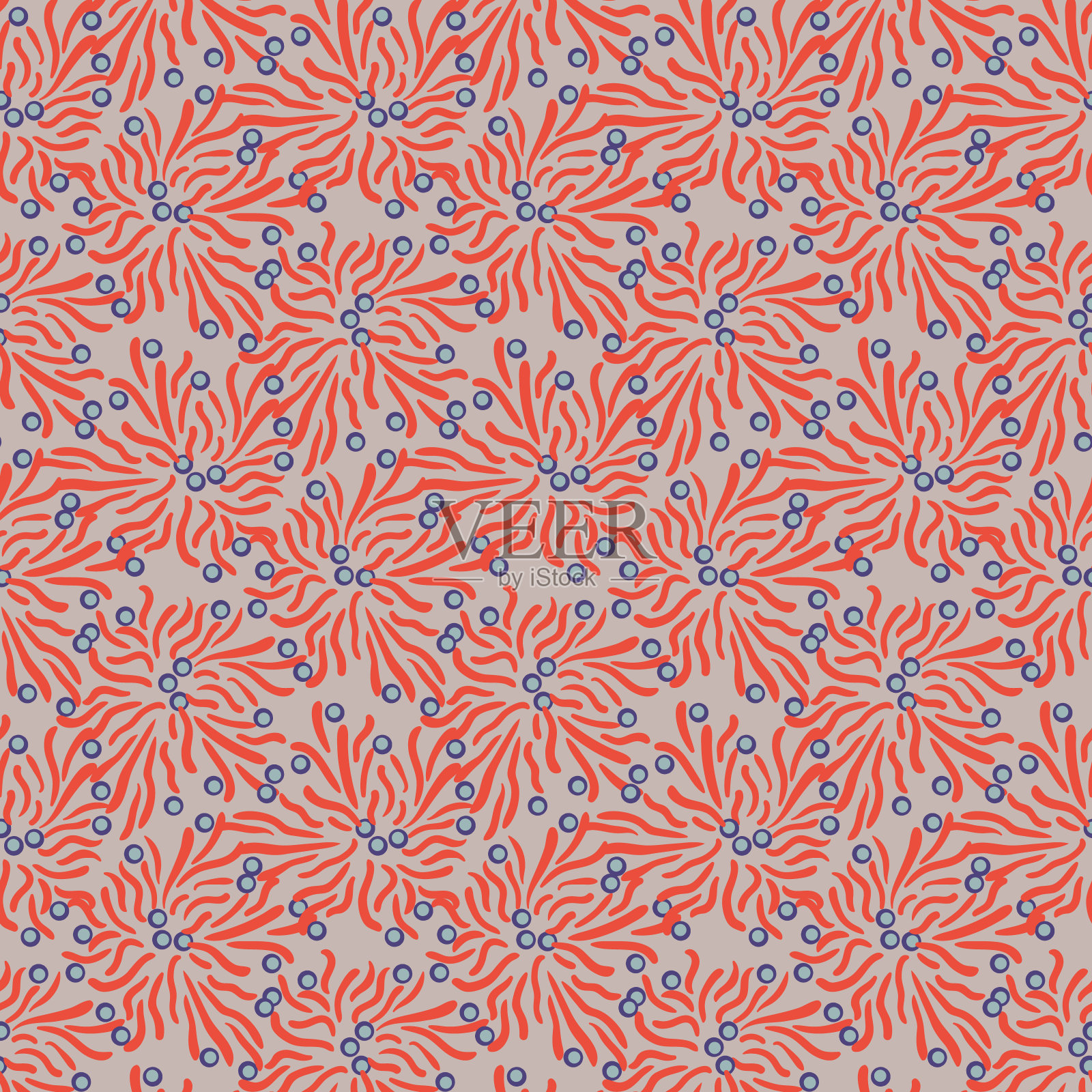 海葵无缝矢量模式插画图片素材