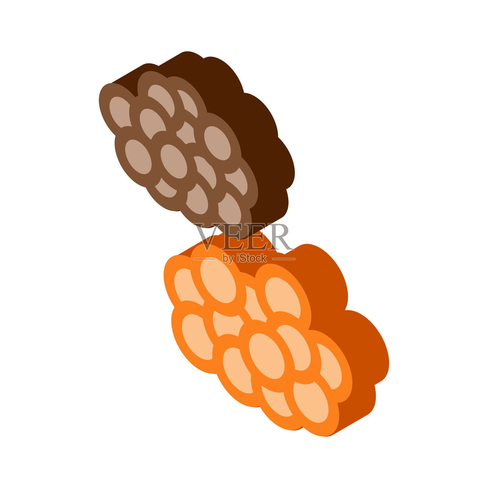 鱼子酱堆等距图标矢量插图插画图片素材